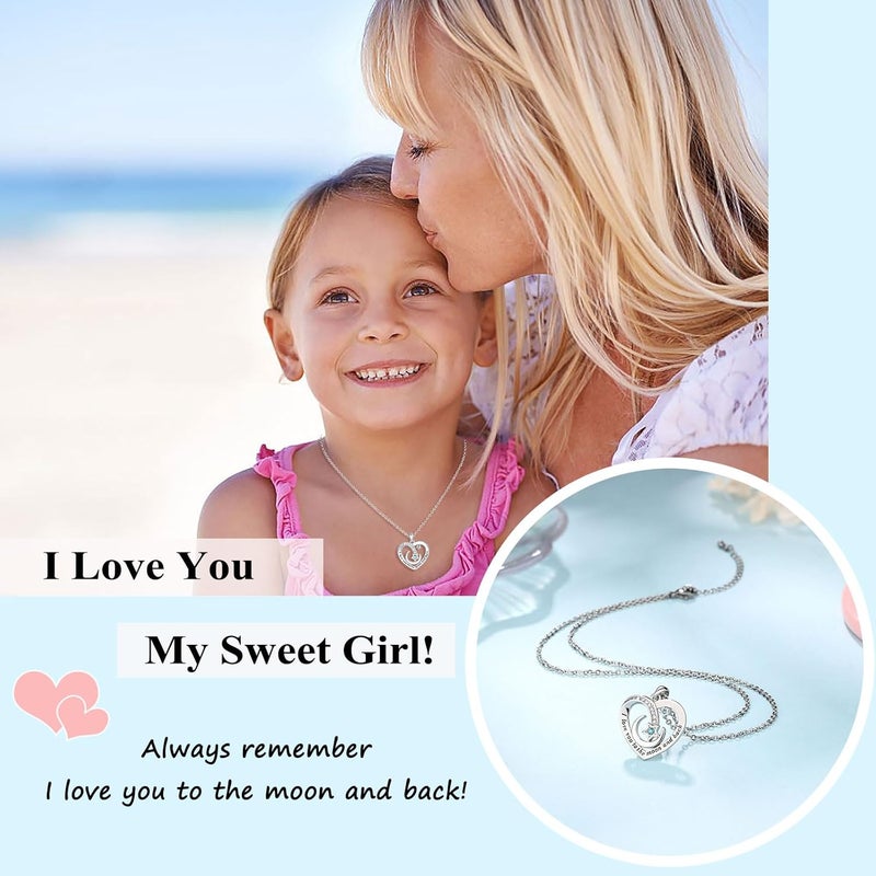 UPROMI To My Granddaughter/Daughter/Niece Gifts Necklace, Valentines Christmas Birthday Gifts, I Love You to The Moon and Back - Image 2